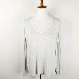 SoldAnthropologie Bordeaux Top Shirt Ribbed V Neck